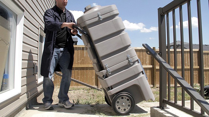 Revolution Hybrid Vacuum in use outside home