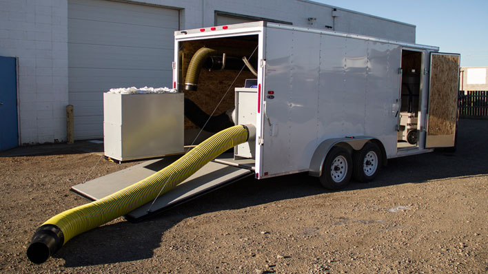 duct truck trailer in use