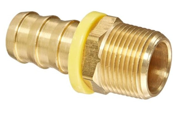 3/4" (#12)  Brass Push-on x 3/4" Male NPT Solid   (HT985)