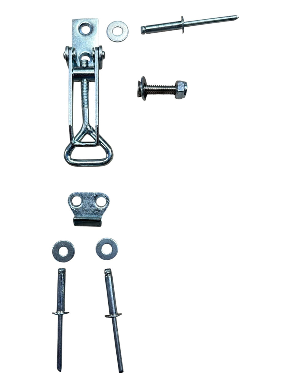 Small Latch Kit.  2 required per filter Pod.  Includes Latch, Keeper, SS Screw, Nut, Washer 4, Rivet 3  (PV998)