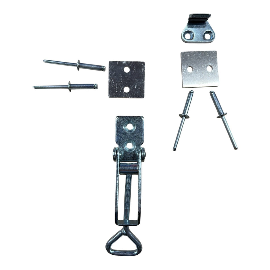 Large Latch Kit. 4 kits required per vacuum bottom.  Includes Latch, Keeper, Backing Plate 2, Rivet 4    PV999-A